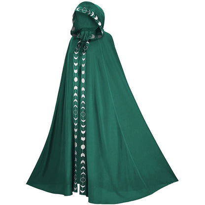 Hooded Cloak Medieval Renaissance 5 Color Printed Cloak Halloween Cosplay Costume New Fashion Festival Play Costume Halloween Costumes