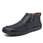 Men's Flats Ankle Boots; Casual Side-zipper Boot Temperament Commuter Shoes