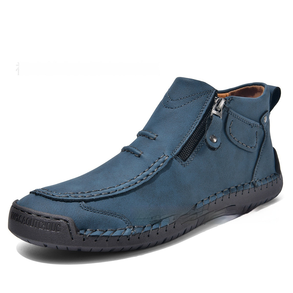 Men's Flats Ankle Boots; Casual Side-zipper Boot Temperament Commuter Shoes